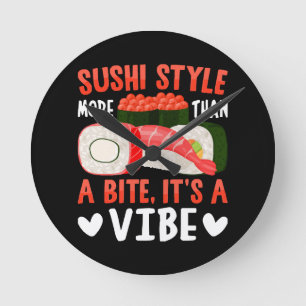 Relógio Redondo Estilo de Sushi Mais do que uma Mordida