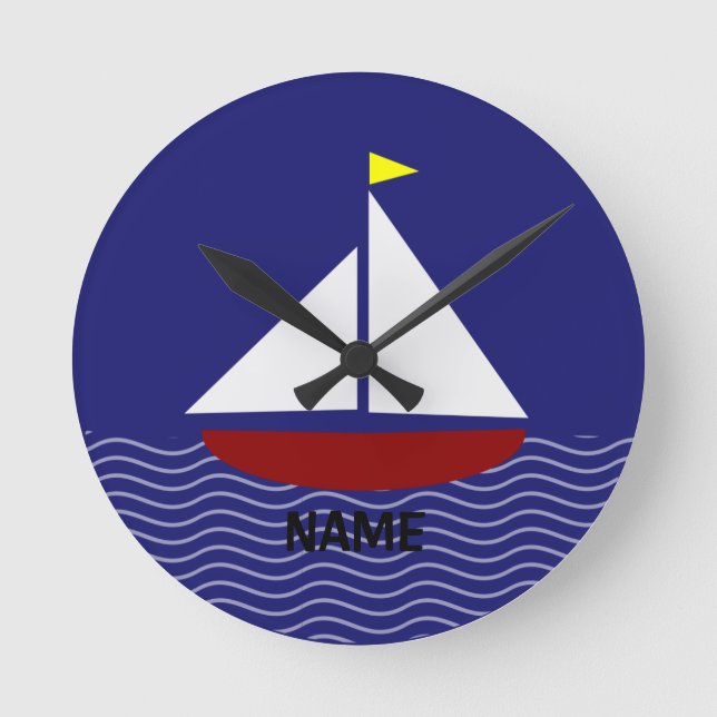 Relógio Redondo estilo marinho (Frente)