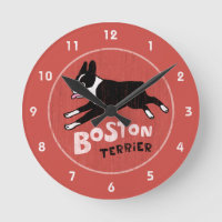 Estilo Retro Boston Terrier Jumping Dog