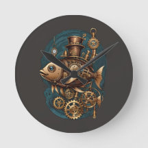 Estilo Retroativo De Vintagem De Peixes Steampunk