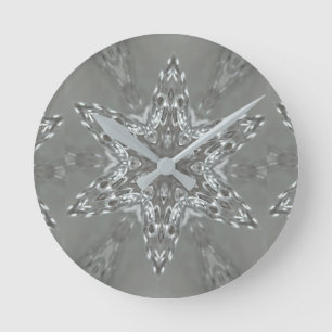 Relógio Redondo Estrela Clorativa Caleidoscópica de Cinzas Pratead