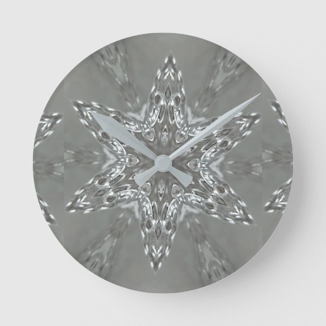 Relógio Redondo Estrela Clorativa Caleidoscópica de Cinzas Pratead (Frente)