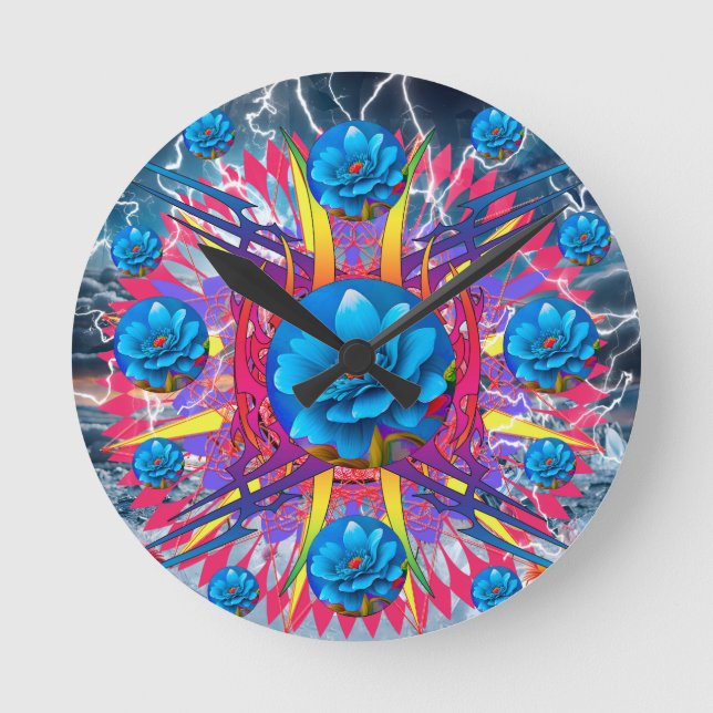 Relógio Redondo Estrela Flor (Frente)