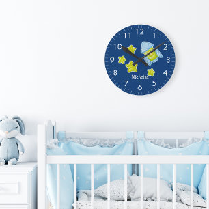 Relógio Redondo Estrelas e viveiros monogramados