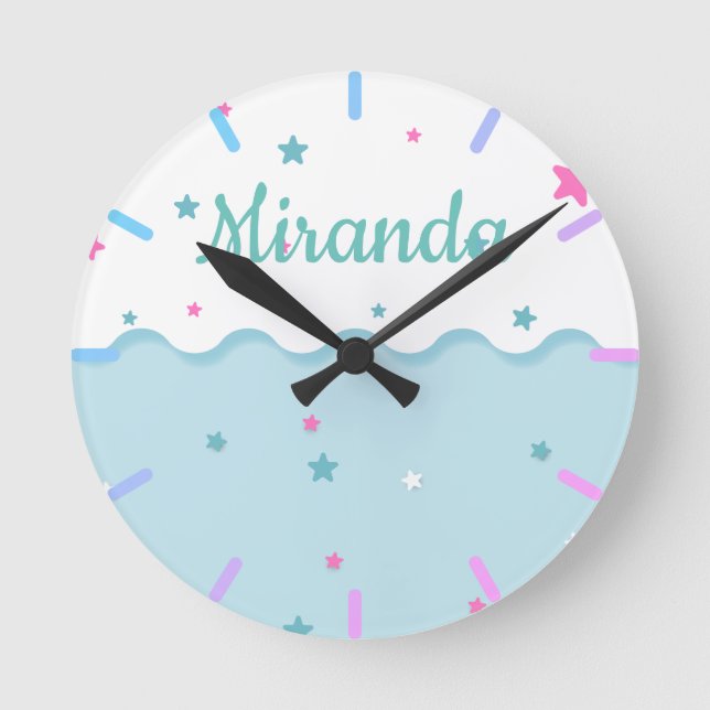 Relógio Redondo Estrelas sobre o mar (Frente)