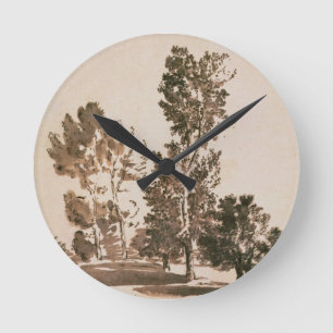 Relógio Redondo Estudo da árvore (caneta & tinta no papel)