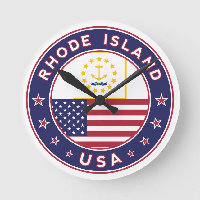 Relógio Redondo Etiqueta Rhode Island, capa de telefone, saco de t (Frente)