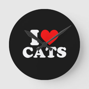 Relógio Redondo Eu Adoro Gatos - Eu Adoro Gatos Eu Amo Gatos
