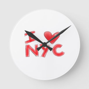 Relógio Redondo Eu Adoro NYC Clássico