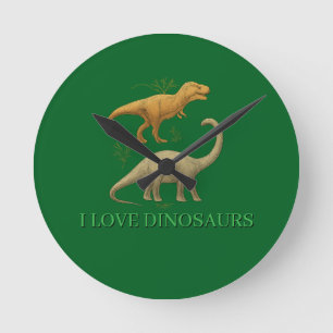 Relógio Redondo - Eu Amo Dinossauros