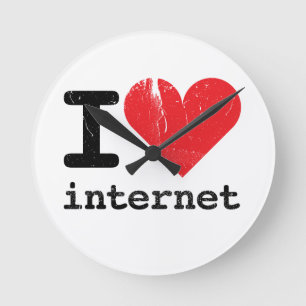 Relógio Redondo Eu Amo Internet