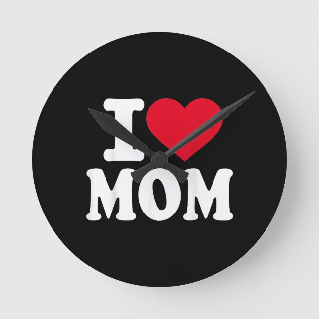 Relógio Redondo Eu Amo Mamãe (Frente)
