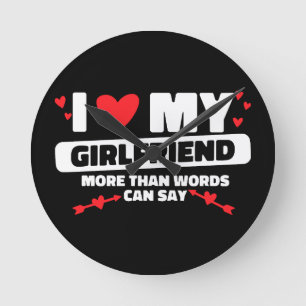 Relógio Redondo eu amo meu coração namorada