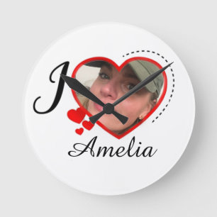 Relógio Redondo Eu Amo Minha Namorada Personalizada Personalizada