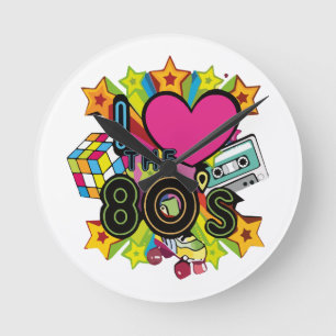 Relógio Redondo eu amo os anos 80