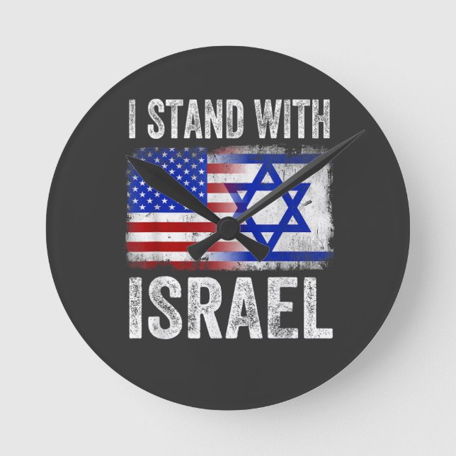 Relógio Redondo Eu apoio Israel (Frente)