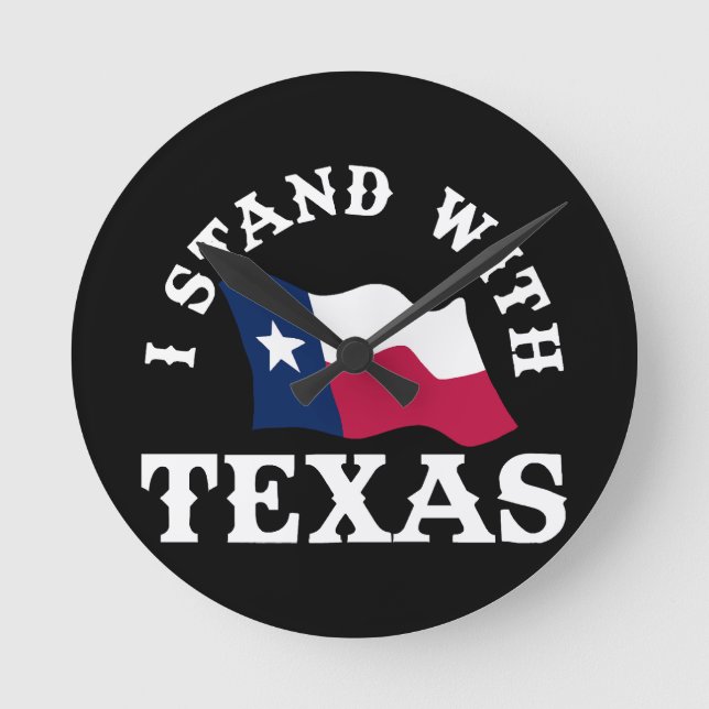 Relógio Redondo Eu Apoio o Texas (Frente)