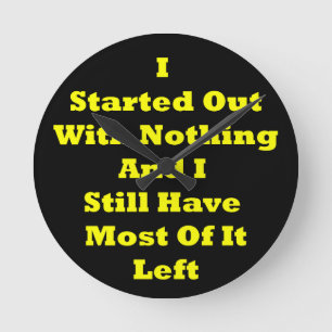 Relógio Redondo Eu comecei com o nada sarcástico