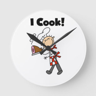 Relógio Redondo Eu Cozinho - Chef Masculino