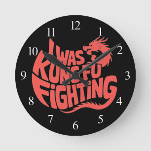 Relógio Redondo Eu estava lutando kung fu