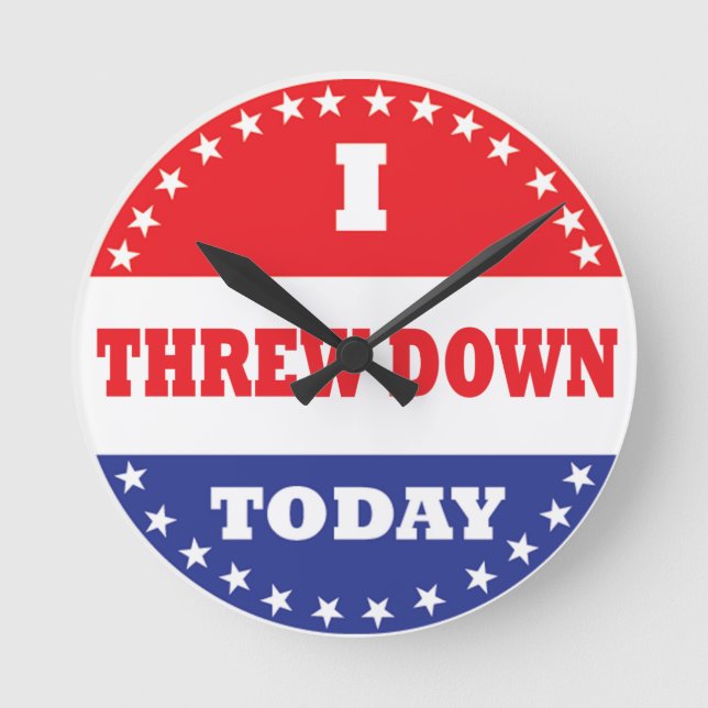 Relógio Redondo Eu Joguei Para Baixo Hoje (Frente)