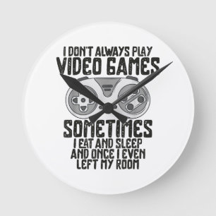 Relógio Redondo Eu Nem Sempre Toco Videos games Gaming Humor Engra