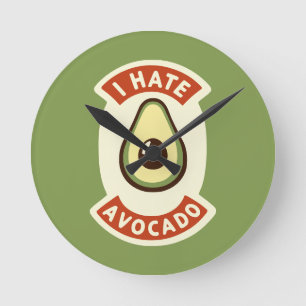 Relógio Redondo Eu Odeio Avocado