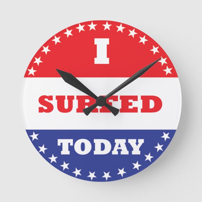 Relógio Redondo Eu Sobrevivi Hoje (Frente)