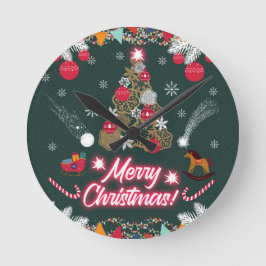 Relógio Redondo Evergreen Joy do Natal