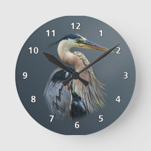 Relógio Redondo Excelente Blue Heron