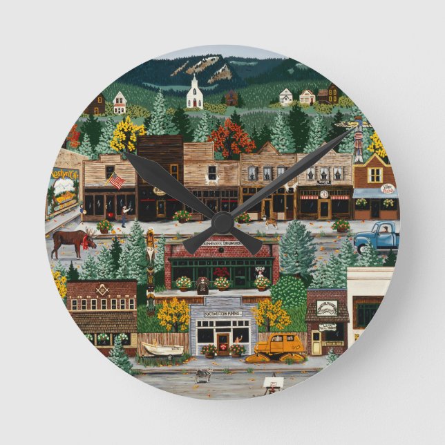 Relógio Redondo "Exposição ao Norte" ~ Roslyn, Washington (Frente)