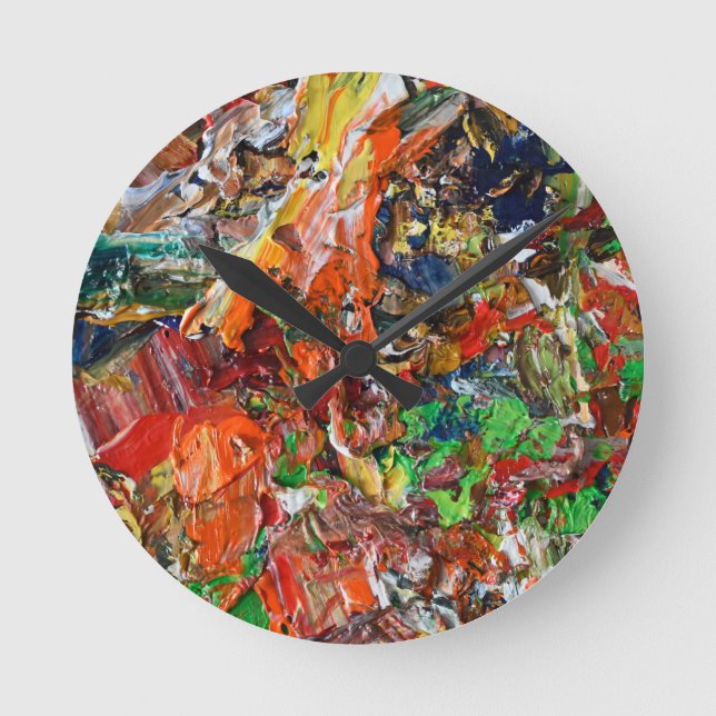 Relógio Redondo Expressive Paint Stroke from Artist Palette (Frente)