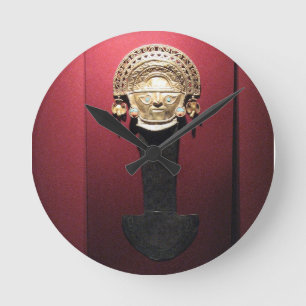 Relógio Redondo Faca cerimonial do ouro do Inca (Tumi), Lima, Peru