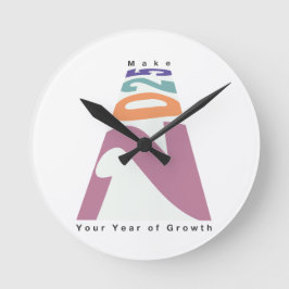 Relógio Redondo Faça de 2025 seu ano de crescimento