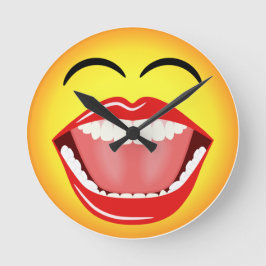 Relógio Redondo Face Emoji Humor Medium Funny Round Wall Clock