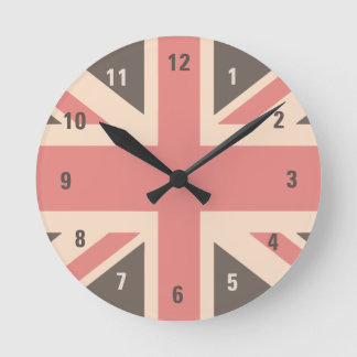 Relógio Redondo Faded Union Jack UK Flag