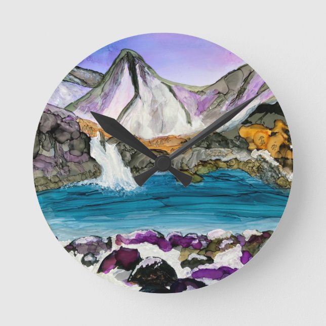 Relógio Redondo Fairy Piscina Skye Scotland (Frente)