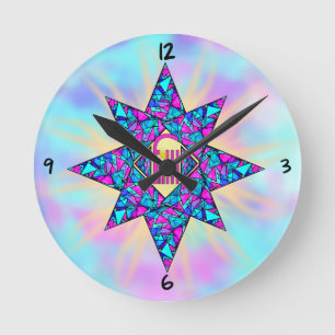Relógio Redondo Faith ~ Star Round Clock