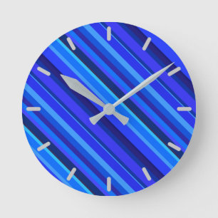 Relógio Redondo Faixa diagonal azul