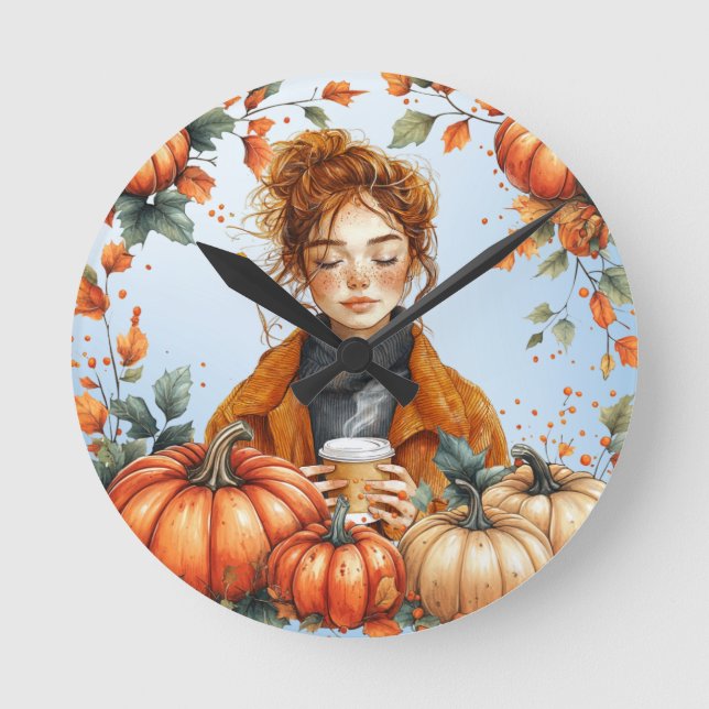 Relógio Redondo Fall themed Wall Clock (Frente)