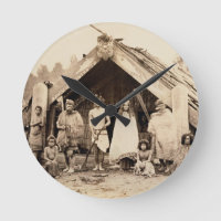 Família maori, Nova Zelândia, c.1880s (impressão
