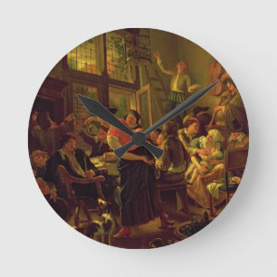 Relógio Redondo Family Meal (oil on canvas)