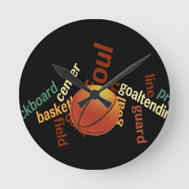 Relógio Redondo Fanáticos pelo esporte no basquetebol Hoops (basqu