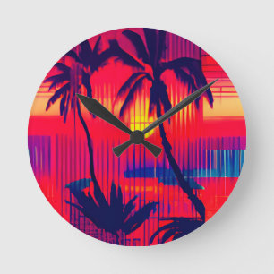 Relógio Redondo Fantasía de Fuga Tropical