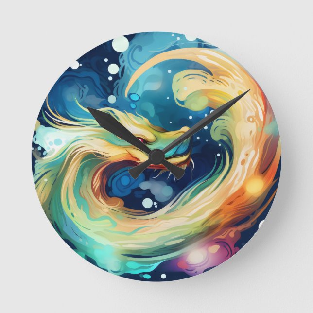 Relógio Redondo Fantasy Dragon Dream Animal 12 (Frente)