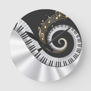 Relógio Redondo Fantasy Piano Music Lover Wall Clock