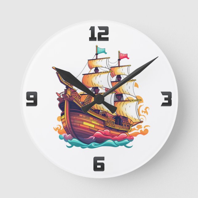Relógio Redondo Fantasy Ship (Frente)