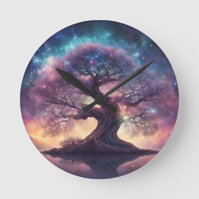 Relógio Redondo Fantasy Tree Art (Frente)