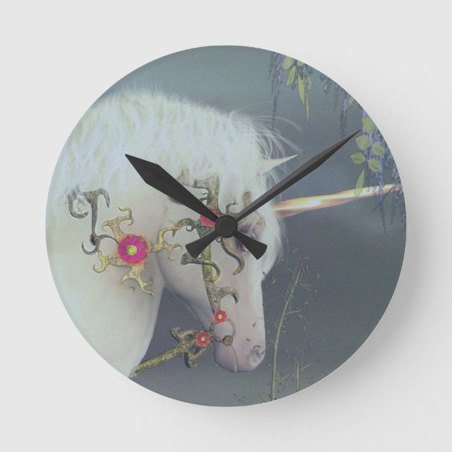 Relógio Redondo Fantasy Unicorn Clock (Frente)