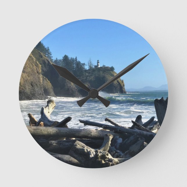 Relógio Redondo Farol de Desapontamento de Cabo, Washington (Frente)